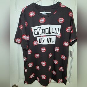 Disney Cruella de Vil Short Sleeve Shirt- Size Med NWT